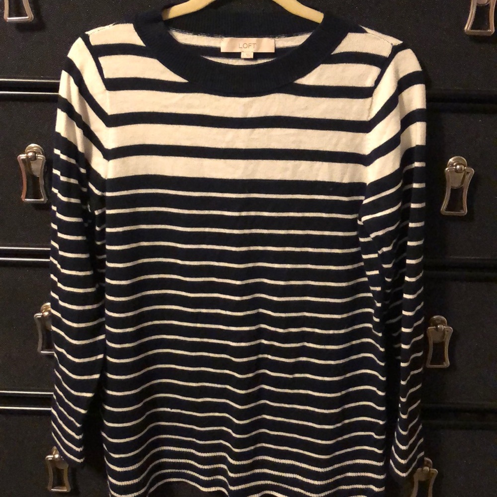 Woman’s Navy with White stripes Sweater